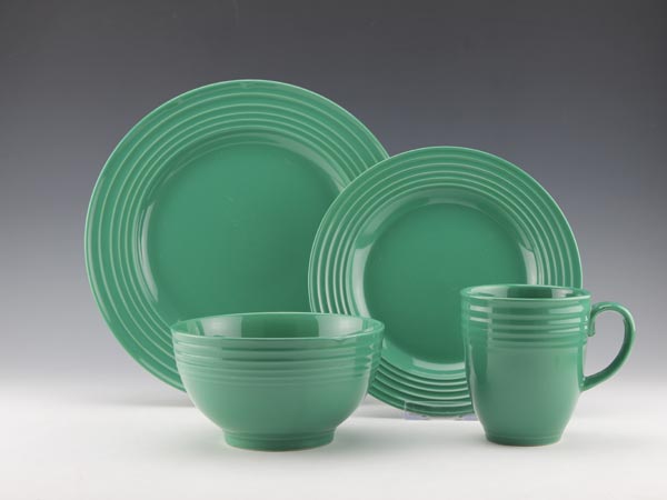 16pc Stoneware embossed solid color dinnerwar