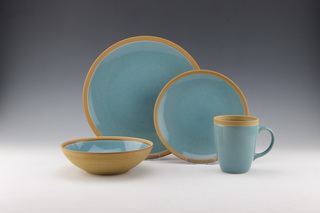 16pc Stoneware  color glaze-HS11019